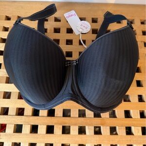 Freya Black Charcoal Striped Bra